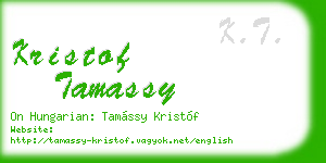kristof tamassy business card